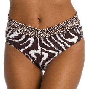 La Blanca Fierce Lines Crossover High-Waist Bikini Bottom